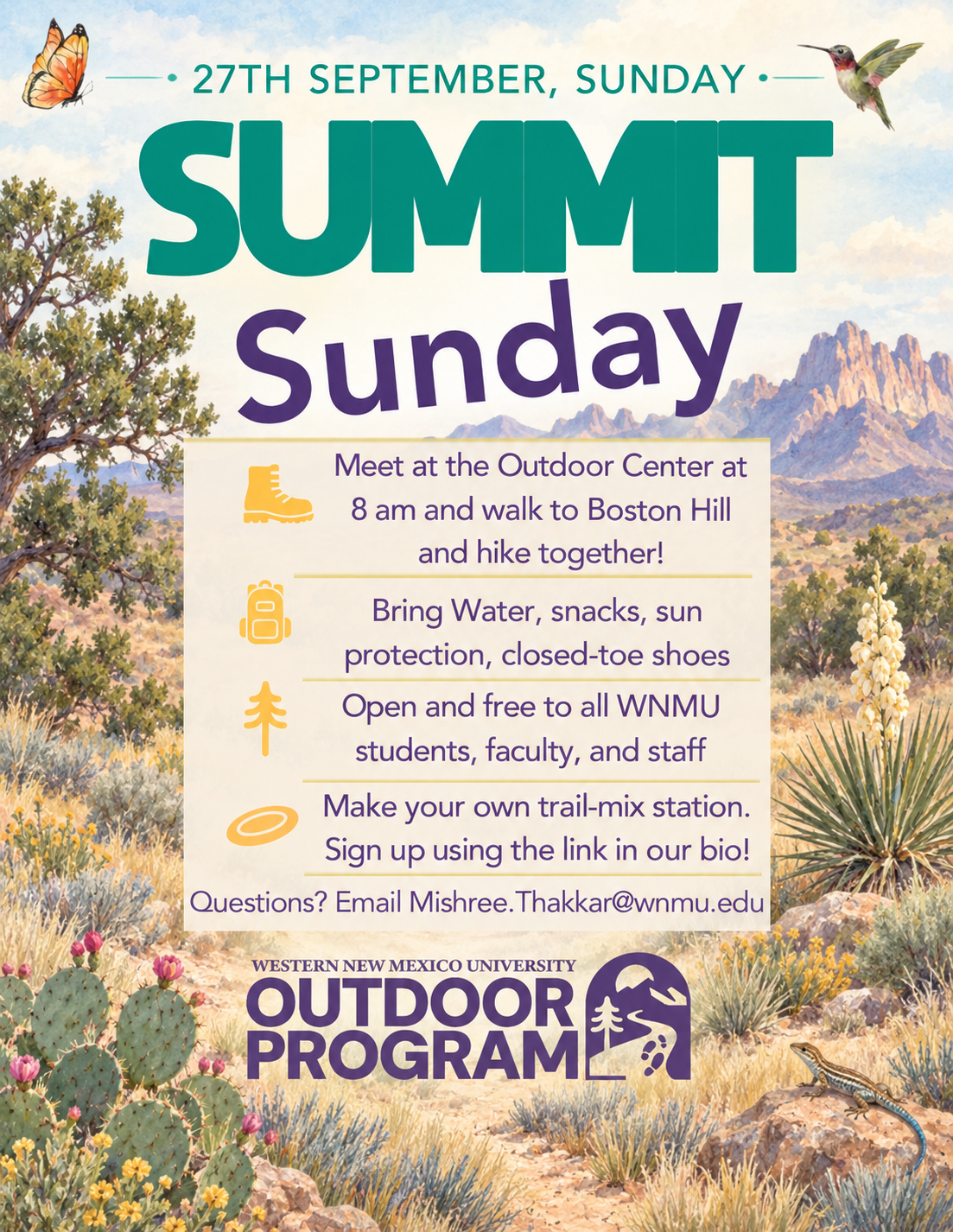 Sunday Programm 🌲 Public Lands Day Cleanup & Summit Sunday - Outdoor Programs - WNMU
